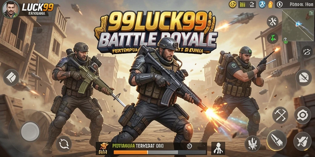 Tampilan gameplay menyenangkan dalam <strong>99LUCK99</strong> dengan aksi Battle Royale yang seru.