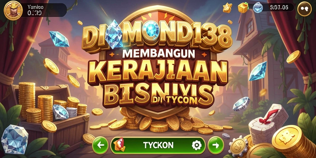 Screenshot utama DIAMOND138 menampilkan aksi seru dalam membangun kerajaan bisnis.