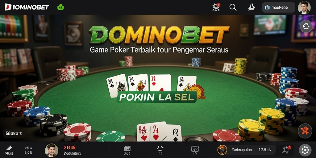 Tampilan menarik dari gameplay Poker di DOMINOBET.