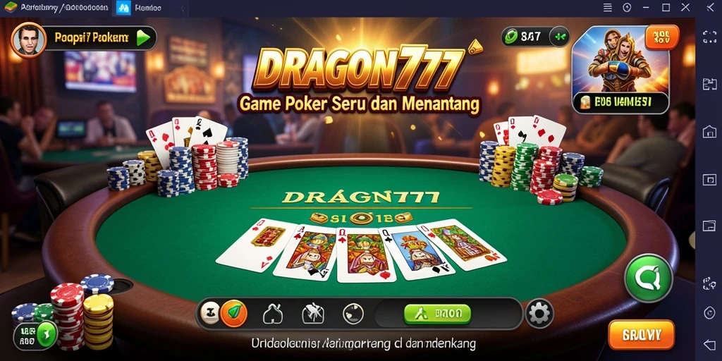 Tangkapan layar DRAGON777 menampilkan momen mendebarkan saat bermain Poker.