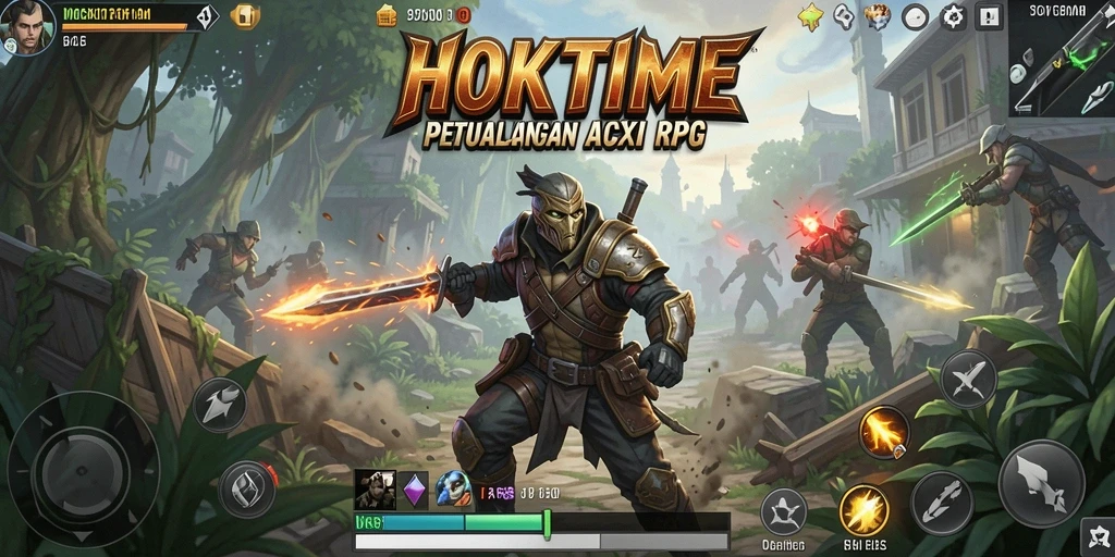 Tampilan gameplay menegangkan dari HOKITIME dalam pertarungan ARPG.