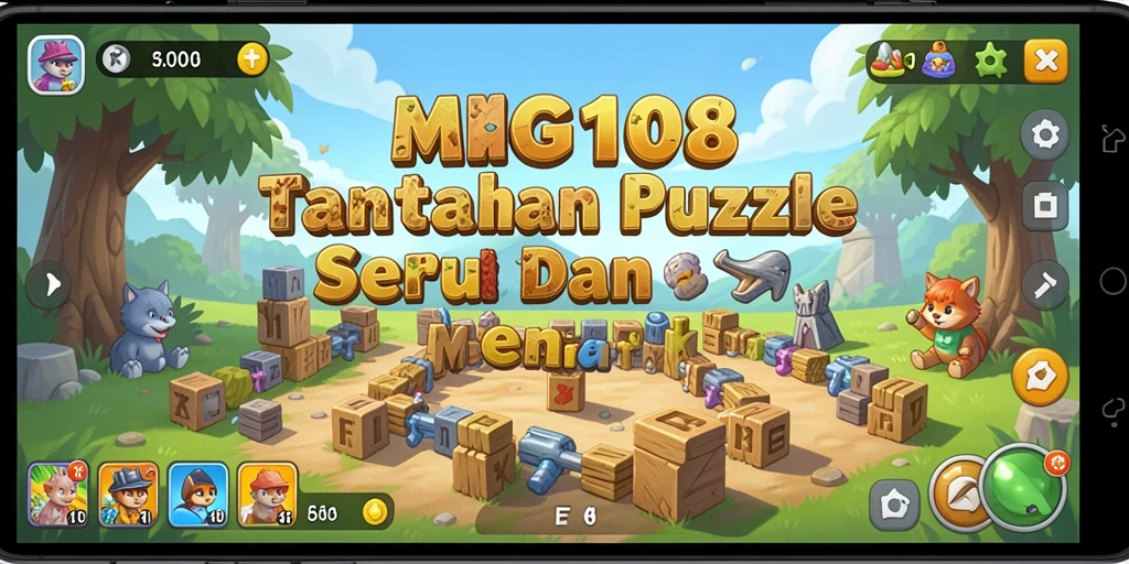 Tampilan gameplay seru dari MG108 dengan teka-teki menantang.