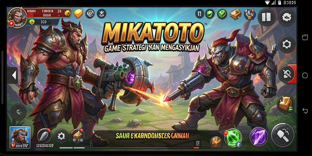 Screenshot gameplay MIKATOTO menampilkan momen strategi seru di medan perang.