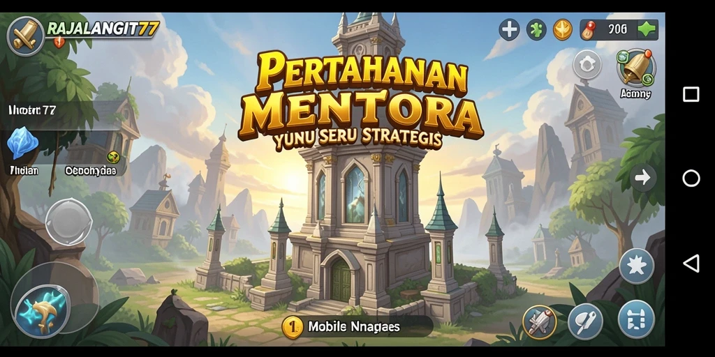 Gameplay seru Tower Defense di RAJALANGIT77 dengan berbagai menara pertahanan.