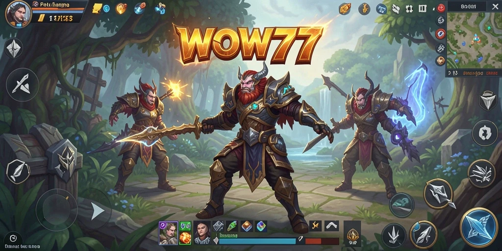 Tampilan gameplay seru dalam dunia fantastis WOW77 MMORPG.
